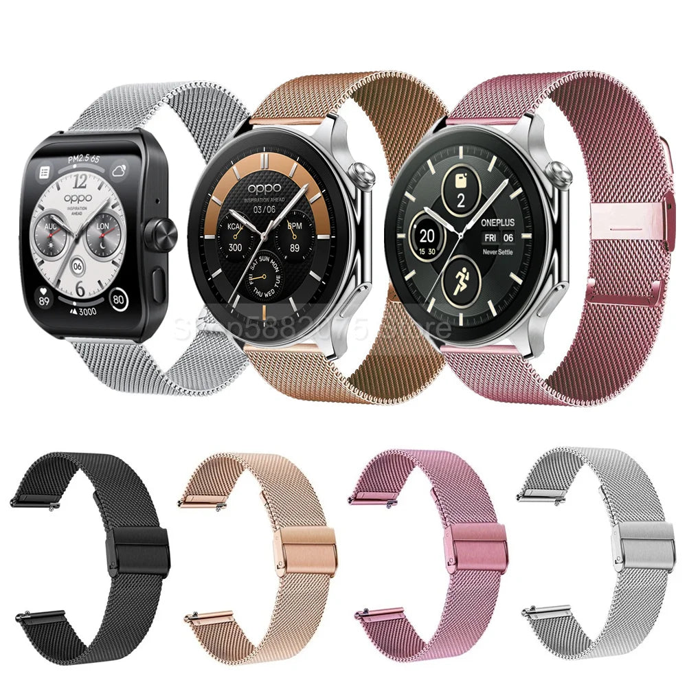 Pulseira de malha metálica para Smart Watch